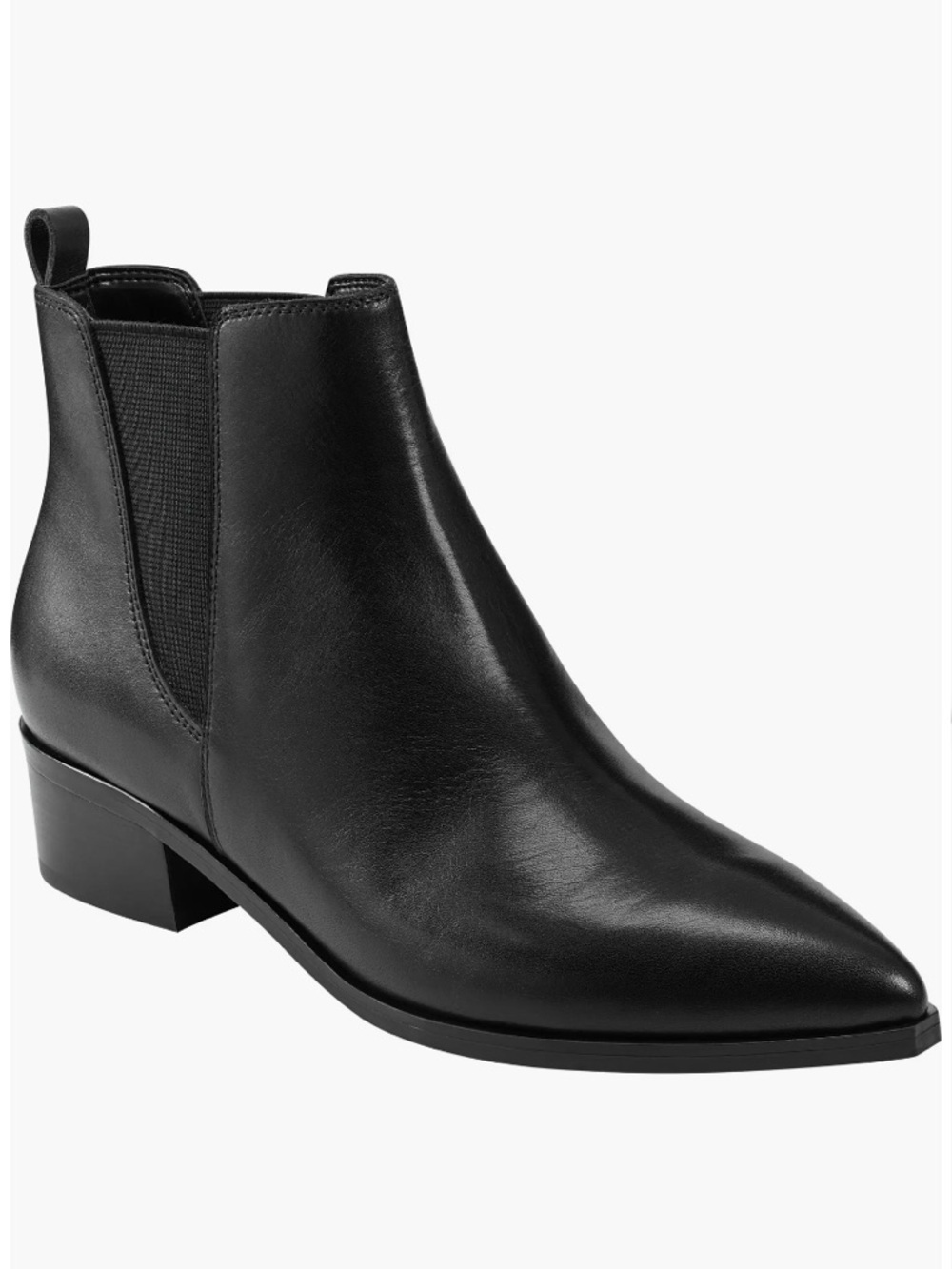 MARC FISHER $179 Yikalo Black Leather Chelsea Ankle Bootie Shoes Size 5.5 NEW